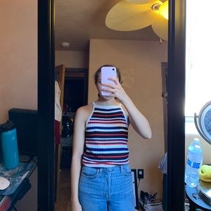 Blue/white/red/black Tank Top